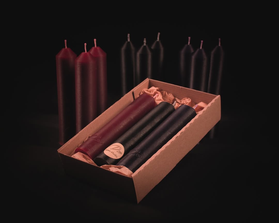Wax play candles in box photo